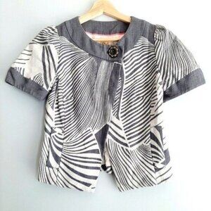 TAIKONHU Anthropologie Flights Of Fancy Short Sleeve Crop Jacket Sz 4